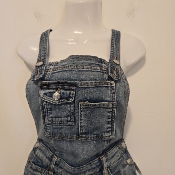 Tillys Almost Famous - Fray Denim Shortall Overalls - Picture 3 of 16